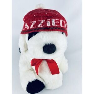 Lazarus Lazzie Dog Hat White Black Puppy 12" Plush Stuffed Animal Toy 1987 Cute!